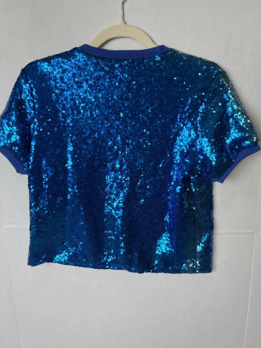 Girl - 12 & 14 - NWT Blended Spirit Sequin Helmet Top in Blue